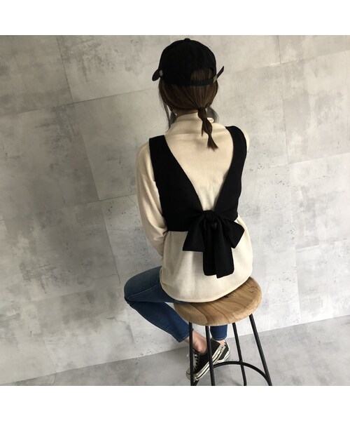 copine（コピン）の「再入荷！大人可愛いバッグリボン！ニットビスチェ ×ルーズタートルニットSET(3color)【クリックポスト対象商品】（ニット/セーター・レディース・その他）」の13枚目の写真