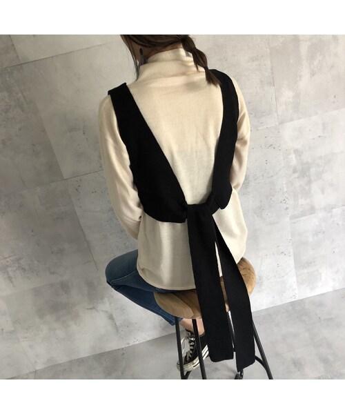 copine（コピン）の「再入荷！大人可愛いバッグリボン！ニットビスチェ ×ルーズタートルニットSET(3color)【クリックポスト対象商品】（ニット/セーター・レディース・その他）」の12枚目の写真