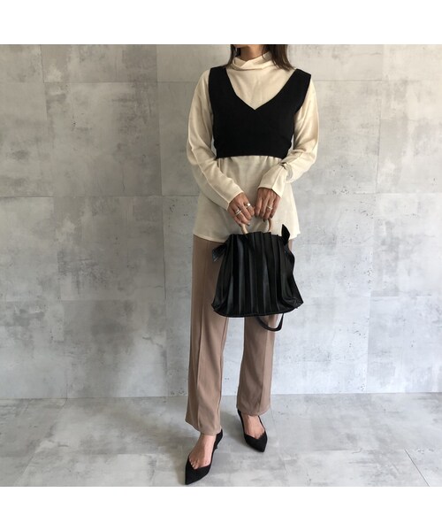 copine（コピン）の「再入荷！大人可愛いバッグリボン！ニットビスチェ ×ルーズタートルニットSET(3color)【クリックポスト対象商品】（ニット/セーター・レディース・その他）」の9枚目の写真