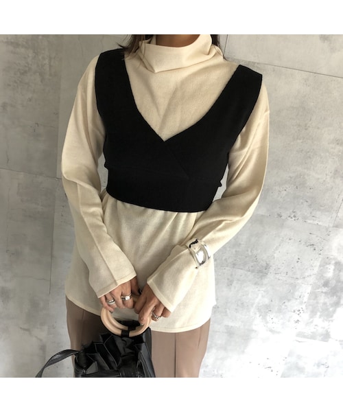 copine（コピン）の「再入荷！大人可愛いバッグリボン！ニットビスチェ ×ルーズタートルニットSET(3color)【クリックポスト対象商品】（ニット/セーター・レディース・その他）」の11枚目の写真