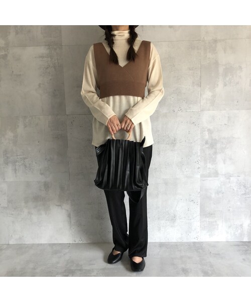 copine（コピン）の「再入荷！大人可愛いバッグリボン！ニットビスチェ ×ルーズタートルニットSET(3color)【クリックポスト対象商品】（ニット/セーター・レディース・その他）」の5枚目の写真