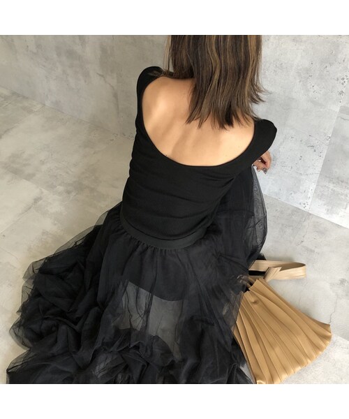 copine(コピン)の「優秀着回しitem!バックオープンリブカットソー(4color)【クリックポスト対象商品】(Tシャツ/カットソー・レディース・その他)」の2枚目の写真