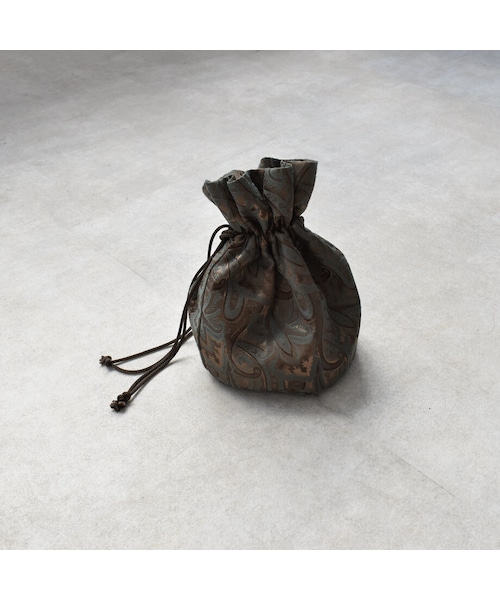 Lavish Gate（ラヴィッシュゲート）の「nh-bag2-02518　日本製　ペイズリー柄　ジャガード巾着バッグ　ブラック　グリーン　シャンパン（ハンドバッグ・レディース・その他）」の7枚目の写真