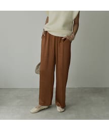 Lavish Gate | nh-bottoms-02080　ヴィンテージ サテン ワイドパンツ　ブラウン(その他パンツ)