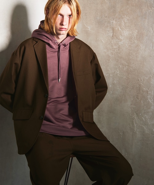 ENDER PRODUCTS（エンダープロダクツ）の「◆上下セット◆ビッグシルエット スタプレ ポリツイル セットアップ/シングルテーラードジャケット/タックバルーンワイドパンツ【ENDER PRODUCTS/エンダープロダクツ】（テーラードジャケット・レディース・チャコールグレー/グレイリッシュベージュ/ブラック/ブラウン・L/S/M）」の3枚目の写真