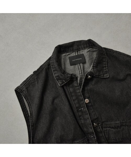 Lavish Gate（ラヴィッシュゲート）の「jacket-02001　ブラックデニム ビッグベスト（ベスト・レディース・その他）」の9枚目の写真