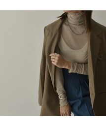 Lavish Gate | nh-tops-02188  　シアーメローパイピングタートル プルオーバー　グレージュ(Tシャツ/カットソー)