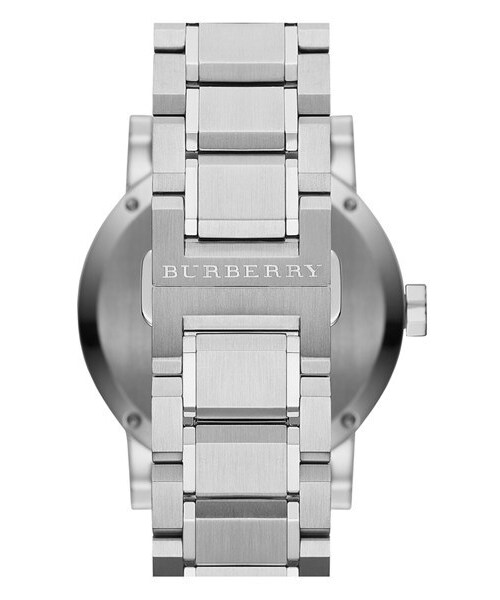 BURBERRY（バーバリー）の「Burberry 'New Classic' Check Stamped Bracelet Watch, 42mm（アナログ腕時計・Silver）」の2枚目の写真