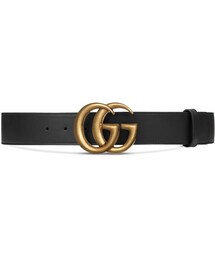 GUCCI | Wide leather belt with Double G buckle(その他)