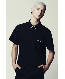 Eliran Nargassi | Mens Black Shirt with White Details / Minimalist Shirt(シャツ/ブラウス)