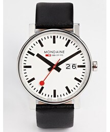 MONDAINE | Mondaine Quartz Large Evo Leather Strap Watch With Day Date(アナログ腕時計)