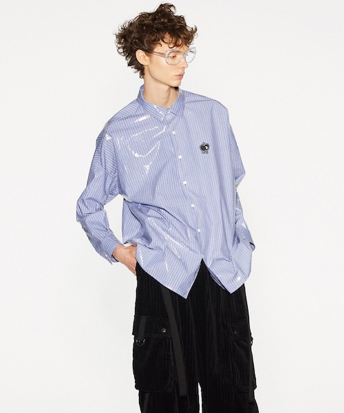 SHAREEF（シャリーフ）の「LAMINATE STRIPE L/S SHIRTS（）」 - WEAR