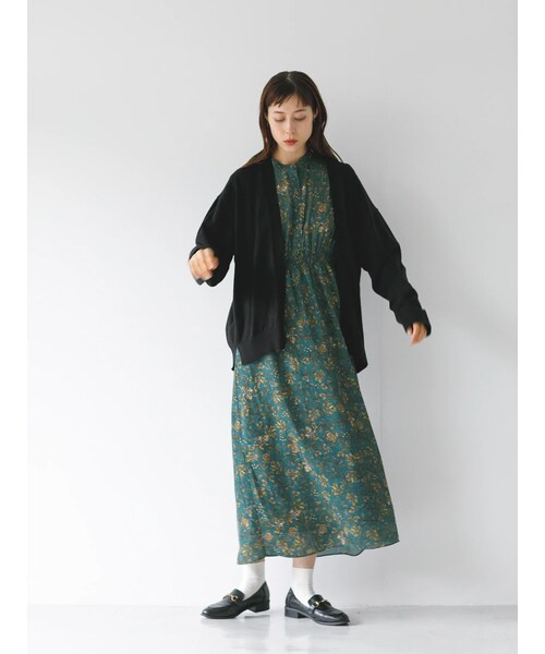 koe（コエ）の「フランスのdeveaux社プリントマキシワンピース（その他・ブラック/ベージュ/グリーン・F）」の11枚目の写真