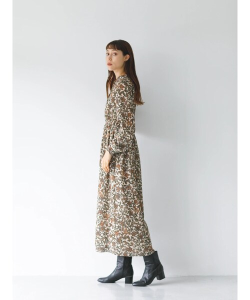 koe（コエ）の「フランスのdeveaux社プリントマキシワンピース（その他・ブラック/ベージュ/グリーン・F）」の7枚目の写真