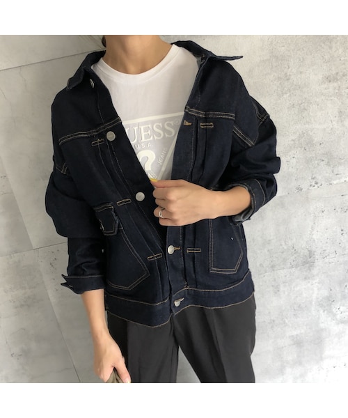 copine（コピン）の「再入荷！大人な抜け感ゆるデニムジャケット(2color)（デニムジャケット・レディース・その他）」の3枚目の写真
