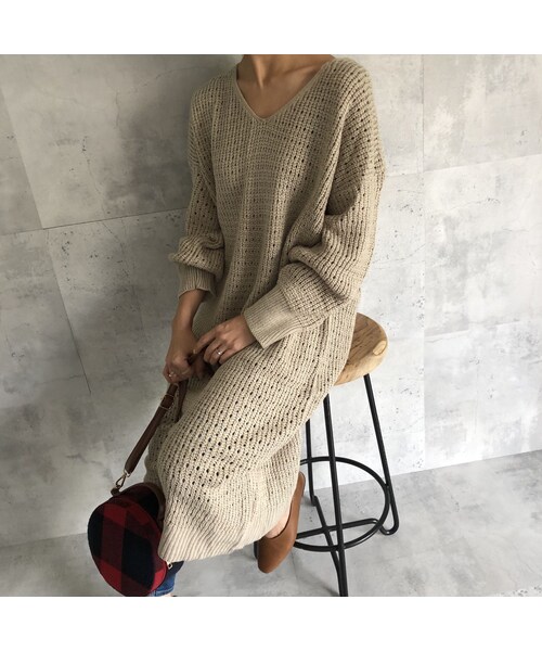 copine（コピン）の「ざっくりルーズニットワンピース(4color)（ワンピース・レディース・その他）」の12枚目の写真