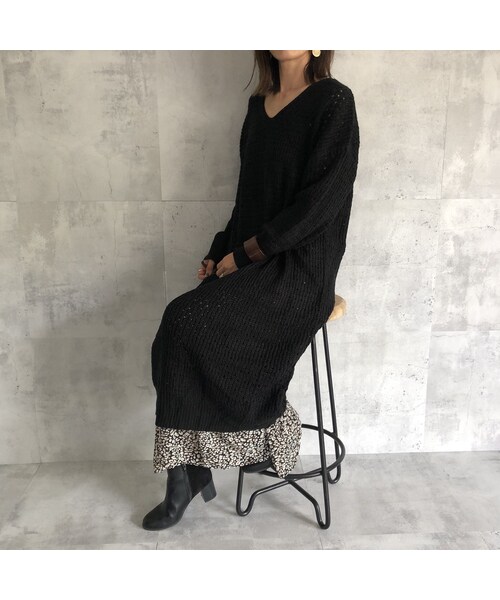 copine（コピン）の「ざっくりルーズニットワンピース(4color)（ワンピース・レディース・その他）」の6枚目の写真