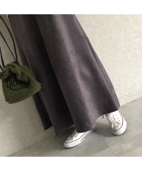copine(コピン)の「大人なマット質感!スエードロングスカート(3color)【クリックポスト対象商品】(スカート・レディース・その他)」の3枚目の写真