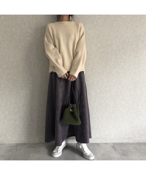 copine(コピン)の「大人なマット質感!スエードロングスカート(3color)【クリックポスト対象商品】(スカート・レディース・その他)」の2枚目の写真