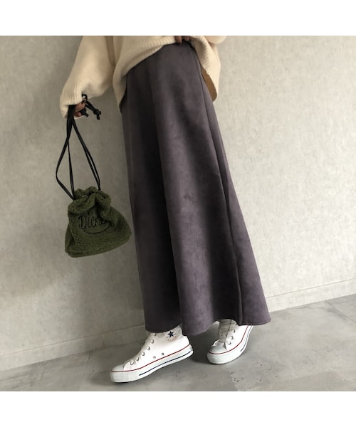 copine(コピン)の「大人なマット質感!スエードロングスカート(3color)【クリックポスト対象商品】(スカート・レディース・その他)」の1枚目の写真