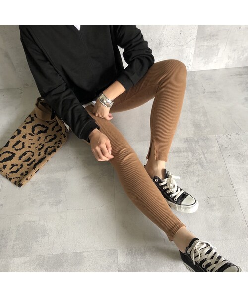 copine（コピン）の「レイヤードスタイルに！裾スリットリブレギンス(4color)【クリックポスト対象商品】（レギンス/スパッツ・レディース・その他）」の10枚目の写真