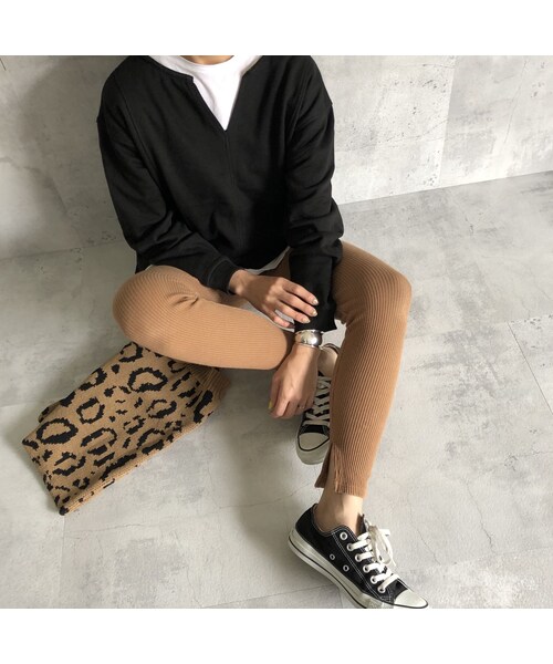 copine（コピン）の「レイヤードスタイルに！裾スリットリブレギンス(4color)【クリックポスト対象商品】（レギンス/スパッツ・レディース・その他）」の11枚目の写真