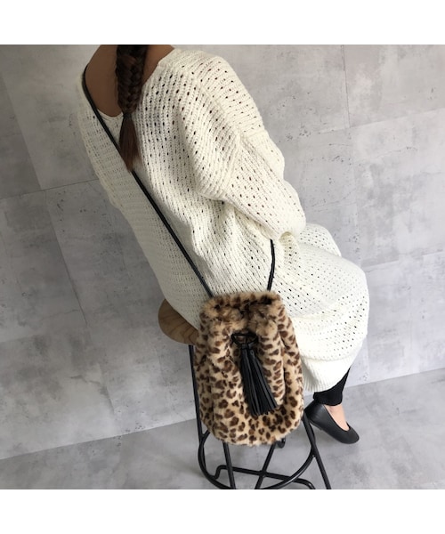 copine（コピン）の「11月16日再入荷！秋冬定番レオパード柄！巾着ファー2WAYバッグ【クリックポスト対象商品】（ショルダーバッグ・レディース・その他）」の13枚目の写真