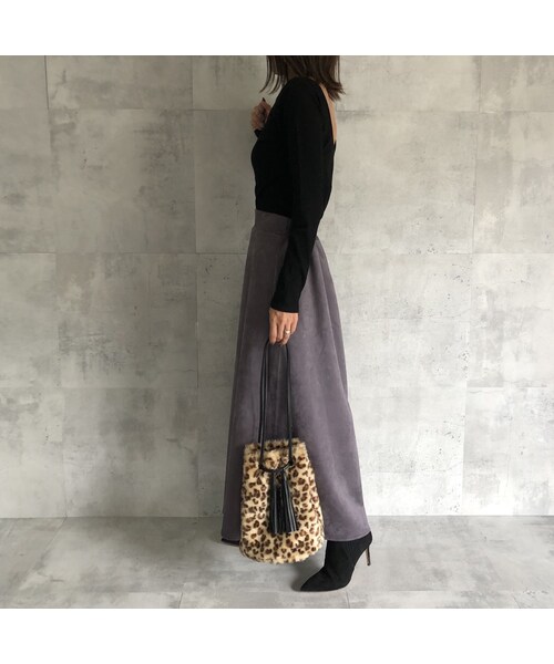 copine（コピン）の「11月16日再入荷！秋冬定番レオパード柄！巾着ファー2WAYバッグ【クリックポスト対象商品】（ショルダーバッグ・レディース・その他）」の8枚目の写真