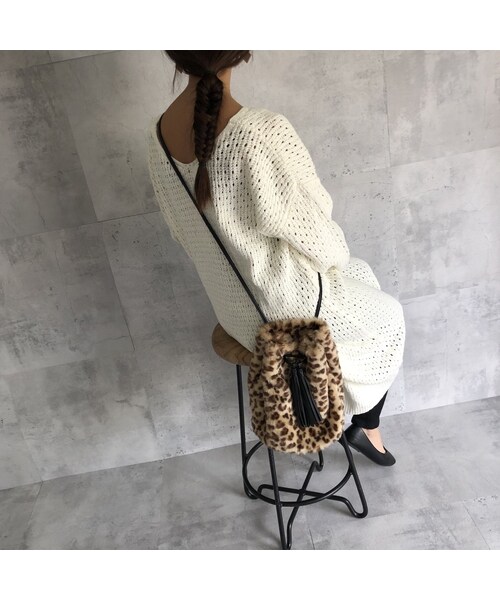 copine（コピン）の「11月16日再入荷！秋冬定番レオパード柄！巾着ファー2WAYバッグ【クリックポスト対象商品】（ショルダーバッグ・レディース・その他）」の12枚目の写真