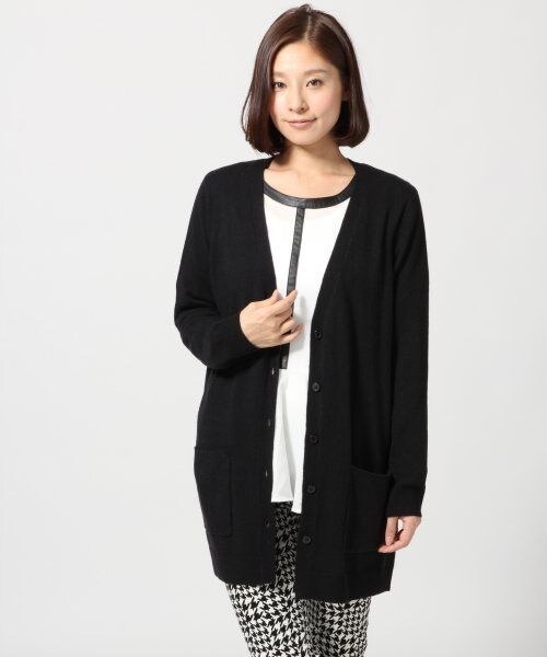 LEPSIM(レプシィム)の「12GミドルVカーデ(トップス・レディース・ブラック/トップグレー/カーキ/ダークネイビー・M/L)」の1枚目の写真