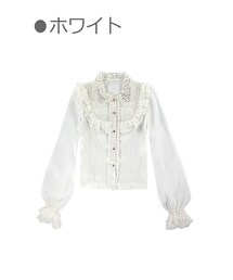 Bobon21 | クラシックガーリー部分透けブラウス-全１色-(シャツ/ブラウス)