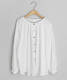 DHOLIC | 刺繍シャーリングボタンブラウス(シャツ/ブラウス)