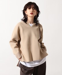 OZOC | [26(S)/52(LL)WEB限定サイズ][洗濯機OK]ダンボールライクキーネックニットプルオーバー(トップス)
