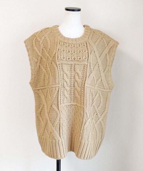 no brand（ノーブランド）の「ケーブルアランニットベスト（ベスト・レディース・その他）」の12枚目の写真