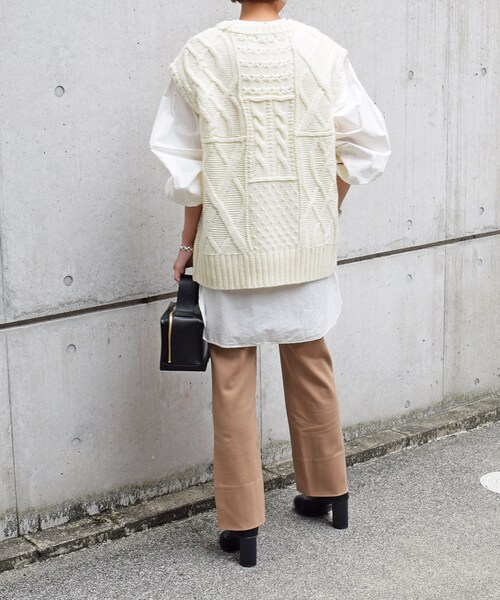 no brand（ノーブランド）の「ケーブルアランニットベスト（ベスト・レディース・その他）」の3枚目の写真