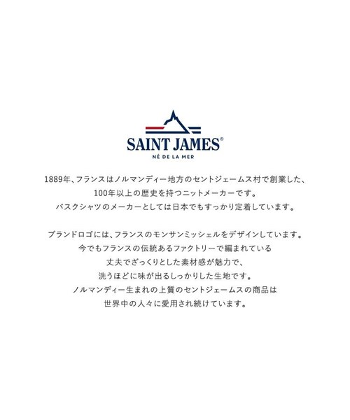 SAINT JAMES（セントジェームス）の「OUESSANT "WIDE BORDER" [ECRU/MARIN(NTNY)]（Tシャツ/カットソー・メンズ・その他）」の6枚目の写真
