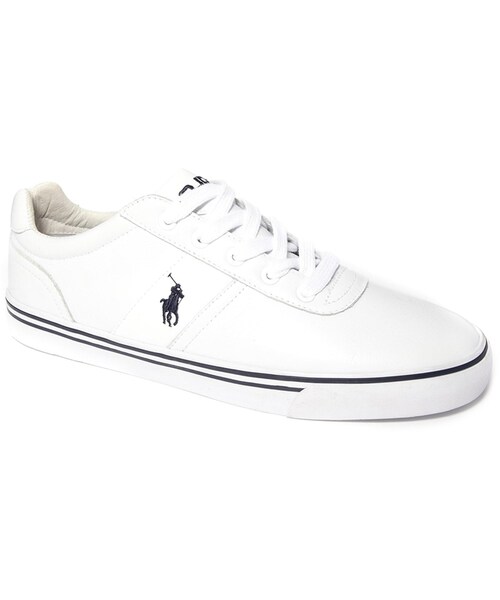 polo ralph lauren hanford leather trainers in black