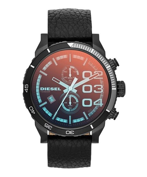 DIESEL（ディーゼル）の「DIESEL® 'Advanced' Round Chronograph Leather Strap Watch, 48mm（アナログ腕時計・Black）」の2枚目の写真
