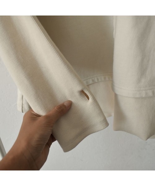 Lavish Gate（ラヴィッシュゲート）の「tops-04051　日本製　レイヤード風 切り替えスウェット　エクリュ　モカ（スウェット・レディース・その他）」の12枚目の写真