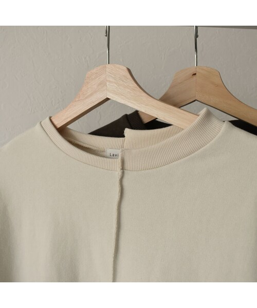 Lavish Gate（ラヴィッシュゲート）の「tops-04051　日本製　レイヤード風 切り替えスウェット　エクリュ　モカ（スウェット・レディース・その他）」の10枚目の写真