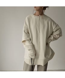 Lavish Gate | 10月下旬入荷分　予約販売　 tops-04051　日本製　レイヤード風 切り替えスウェット　エクリュ　モカ(スウェット)