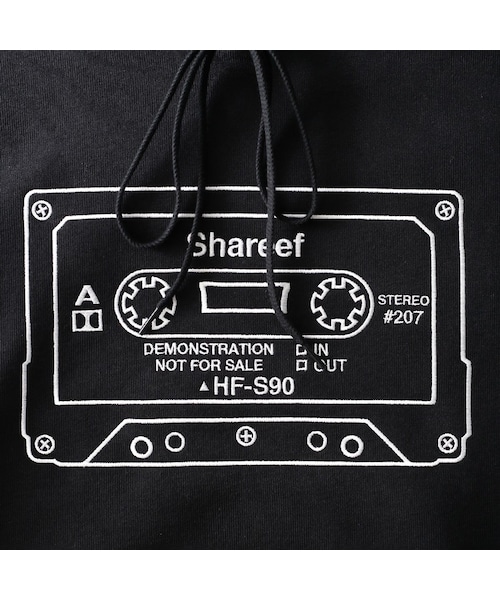 SHAREEF（シャリーフ）の「SHAREEF “CASSETTE TAPE” emb. BIG HOODIE(Black)（パーカー・メンズ・その他）」の2枚目の写真