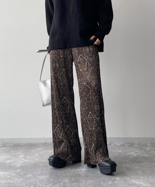 PAGEBOY（ページボーイ）の「【CORE】タペストリーパンツ（パンツ・レディース・ブラック/ブラウン・FREE）」の8枚目の写真