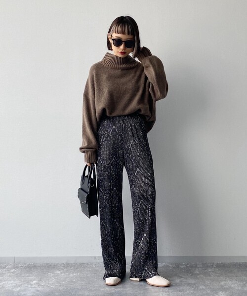 PAGEBOY（ページボーイ）の「【CORE】タペストリーパンツ（パンツ・レディース・ブラック/ブラウン・FREE）」の5枚目の写真