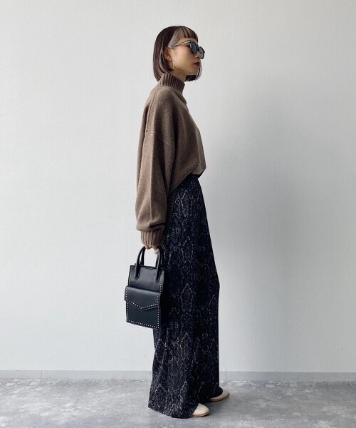 PAGEBOY（ページボーイ）の「【CORE】タペストリーパンツ（パンツ・レディース・ブラック/ブラウン・FREE）」の6枚目の写真