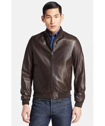 美品　Salvatore Ferragamoフェラガモ　レザージャケット 美品 サルヴァトーレフェラガモ Salvatore Ferragamo イタリア製 襟