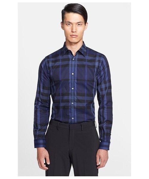 BURBERRY（バーバリー）の「Burberry London 'Treyforth' Plaid Shirt（シャツ/ブラウス・Beat Mens Grey/Navy・Regular Small/Regular Medium/Regular Large/Regular XX-Large/Regular X-Large）」の3枚目の写真