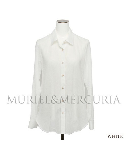 MURIEL&MERCURIA（マリエルアンドマキュリア）の「2WAYシャツ（シャツ/ブラウス・レディース・PINK/BLUE/OFF・36/38）」の2枚目の写真