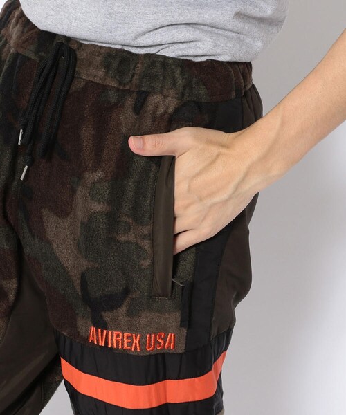 AVIREX（アヴィレックス）の「【直営店限定】フリース ライン パンツ/FLEECE LINE PANTS（パンツ・メンズ・BLACK/ORANGE/CAMO・M, L, XL）」の5枚目の写真