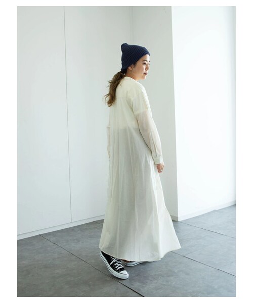 GARAGE OF GOOD CLOTHING（ガレージオブグッドクロージング）の「80ローンボリュームシャツワンピース（ワンピース/ドレス・ホワイト/カーキ・F）」の5枚目の写真
